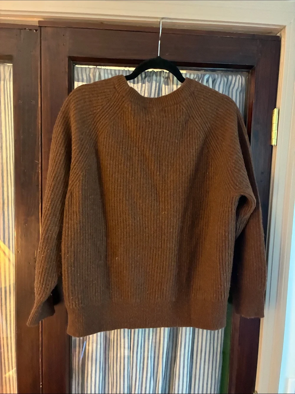 J. Crew Brown Ribbed Cashmere Crewneck Sweater